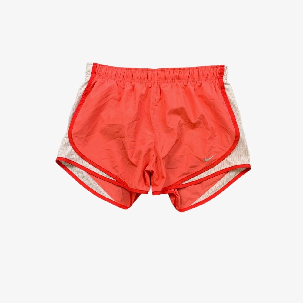 Nike Shorts Womens M Medium Peach White Tempo Running Dri Fit Brief Lined 3 Inch